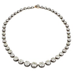 77.20 Carat Old European Cut Diamond Riviera Necklace