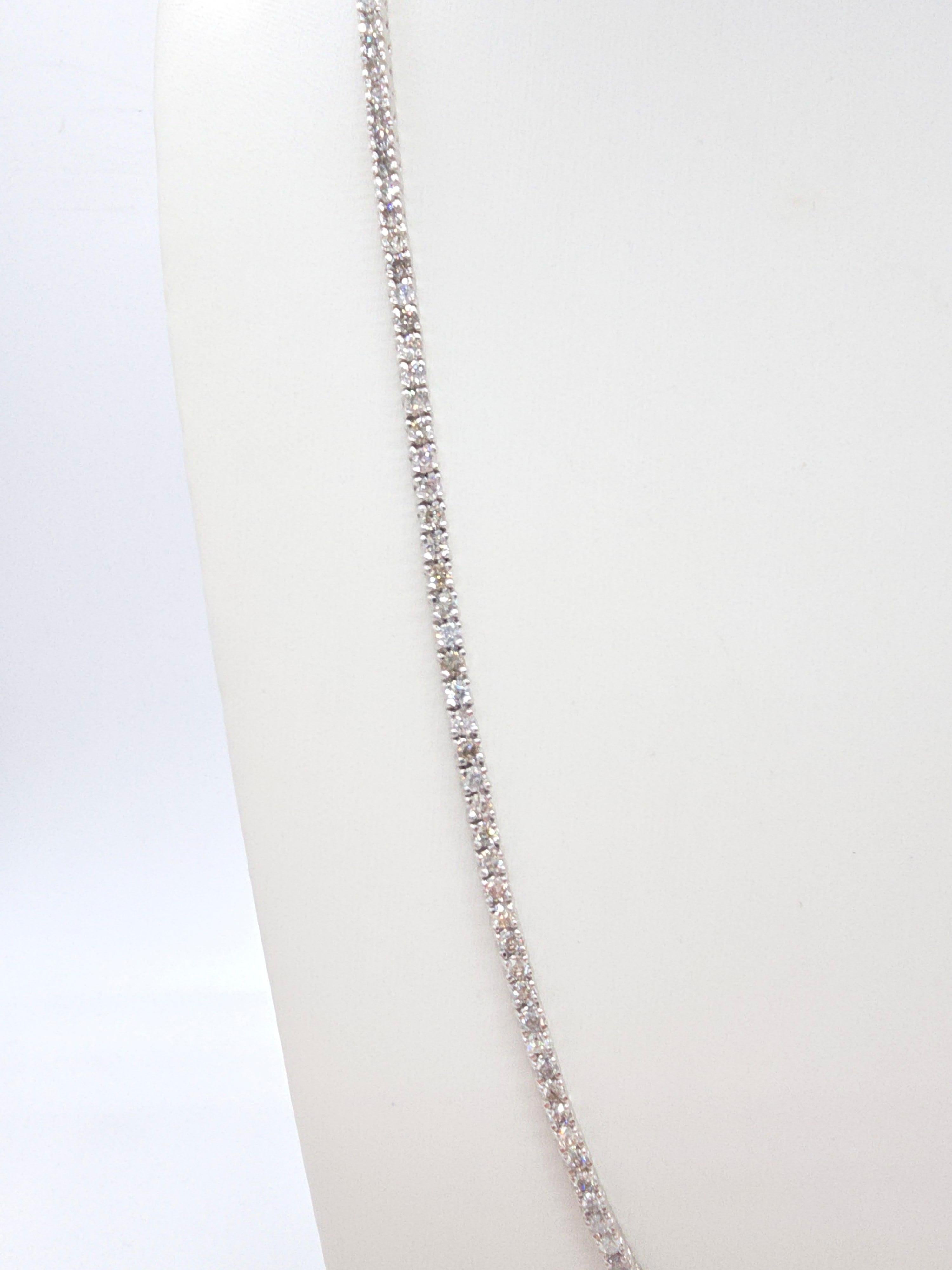 7.73 Carat Natural Diamond Tennis Necklace 14K White Gold 18'' In condizioni Nuovo in vendita a Great Neck Plaza, NY