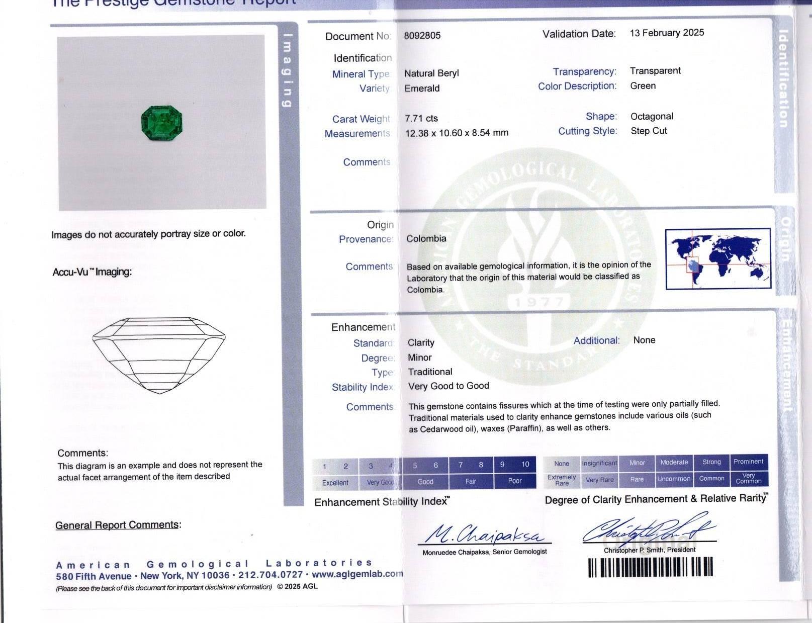 7.73 ct Colombian Emerald Diamond Vintage Ring For Sale 1