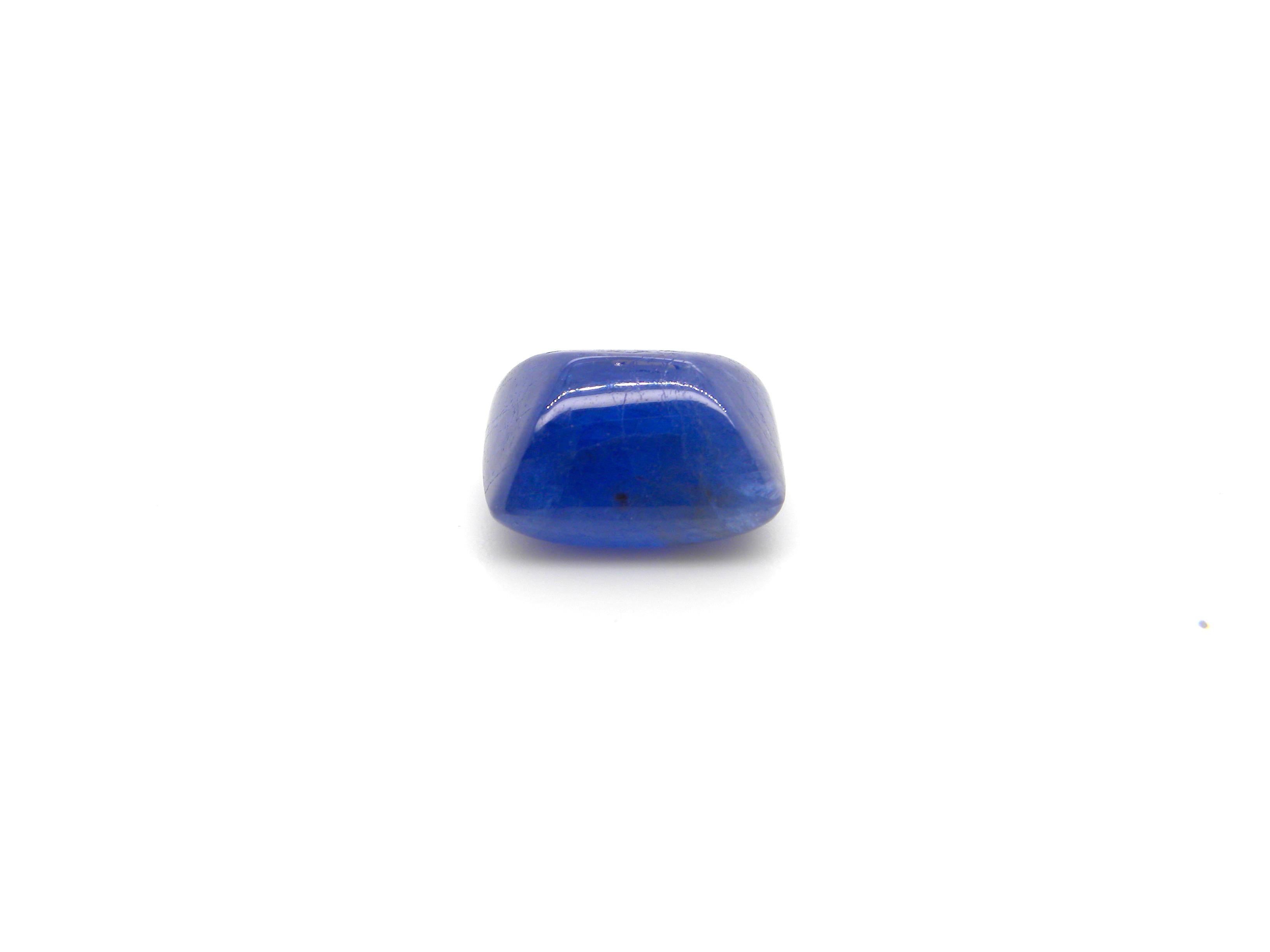 7.74 Carat Sugarloaf-Cut Unheated Burmese Blue Sapphire:

A beautiful gem, it is a 7.74 carat unheated sugarloaf Burmese blue sapphire. Hailing from the historic Mogok mines in Burma, the sapphire possesses a pleasing blue colour saturation, with
