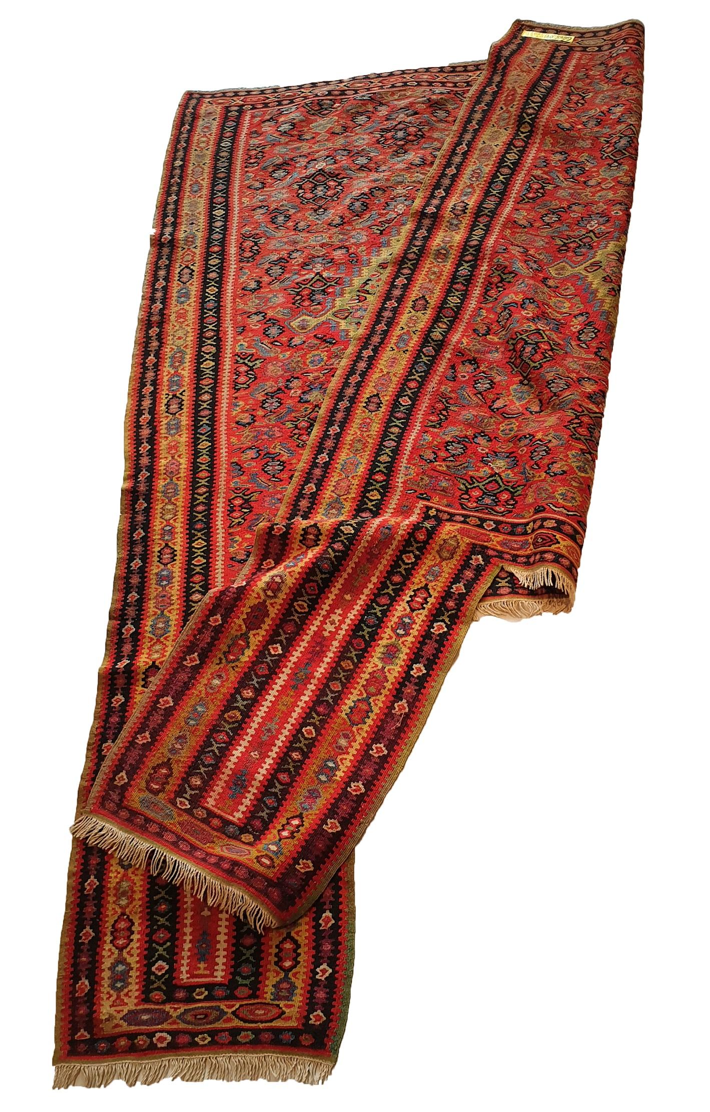 Late 19th Century 774 - Nice Fine Kilim and Horse Saddle, 'senneh' For Sale