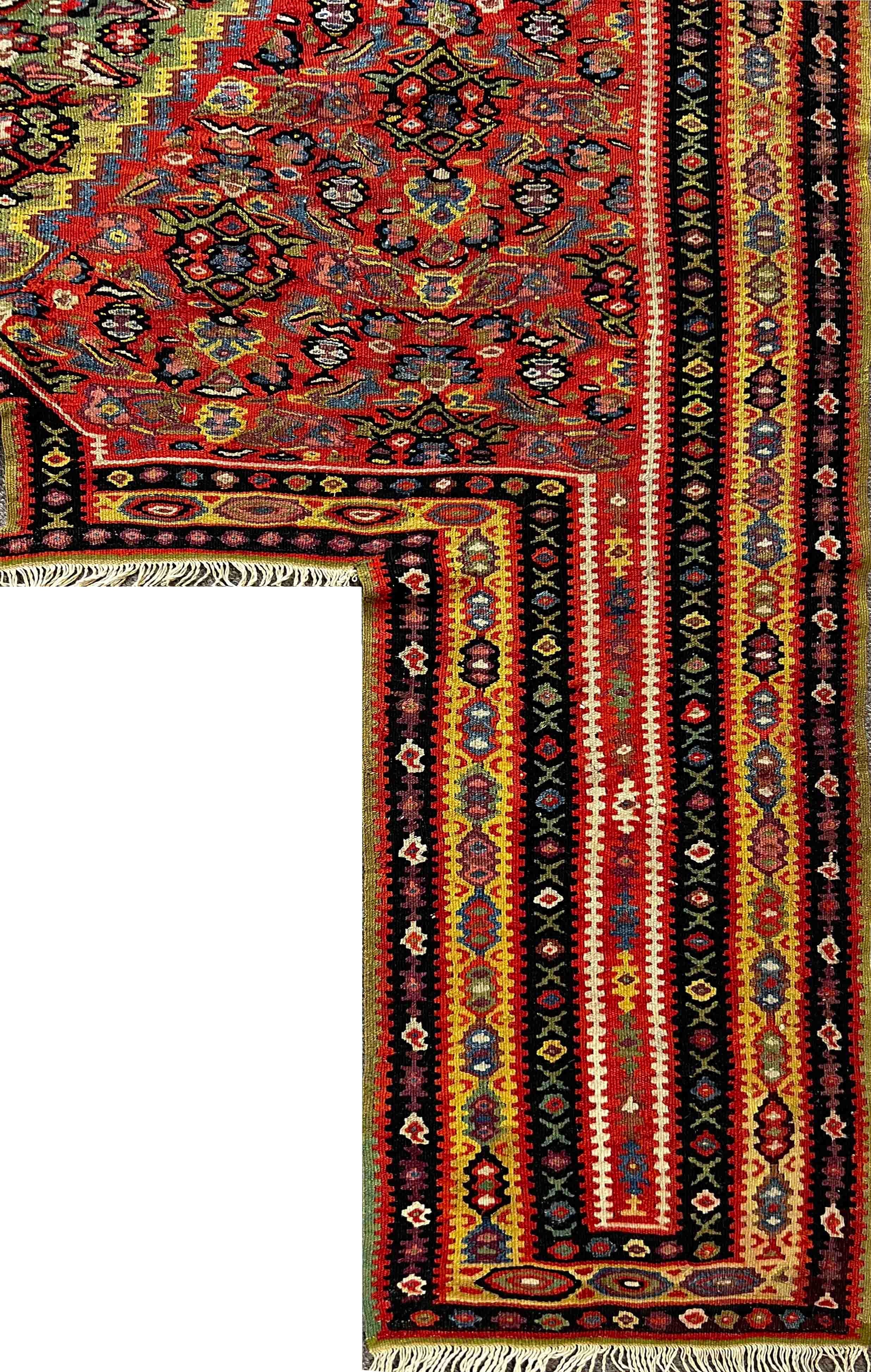 Fin du XIXe siècle 774 - Belle selle de kilim fine et de cheval, 'senneh' en vente