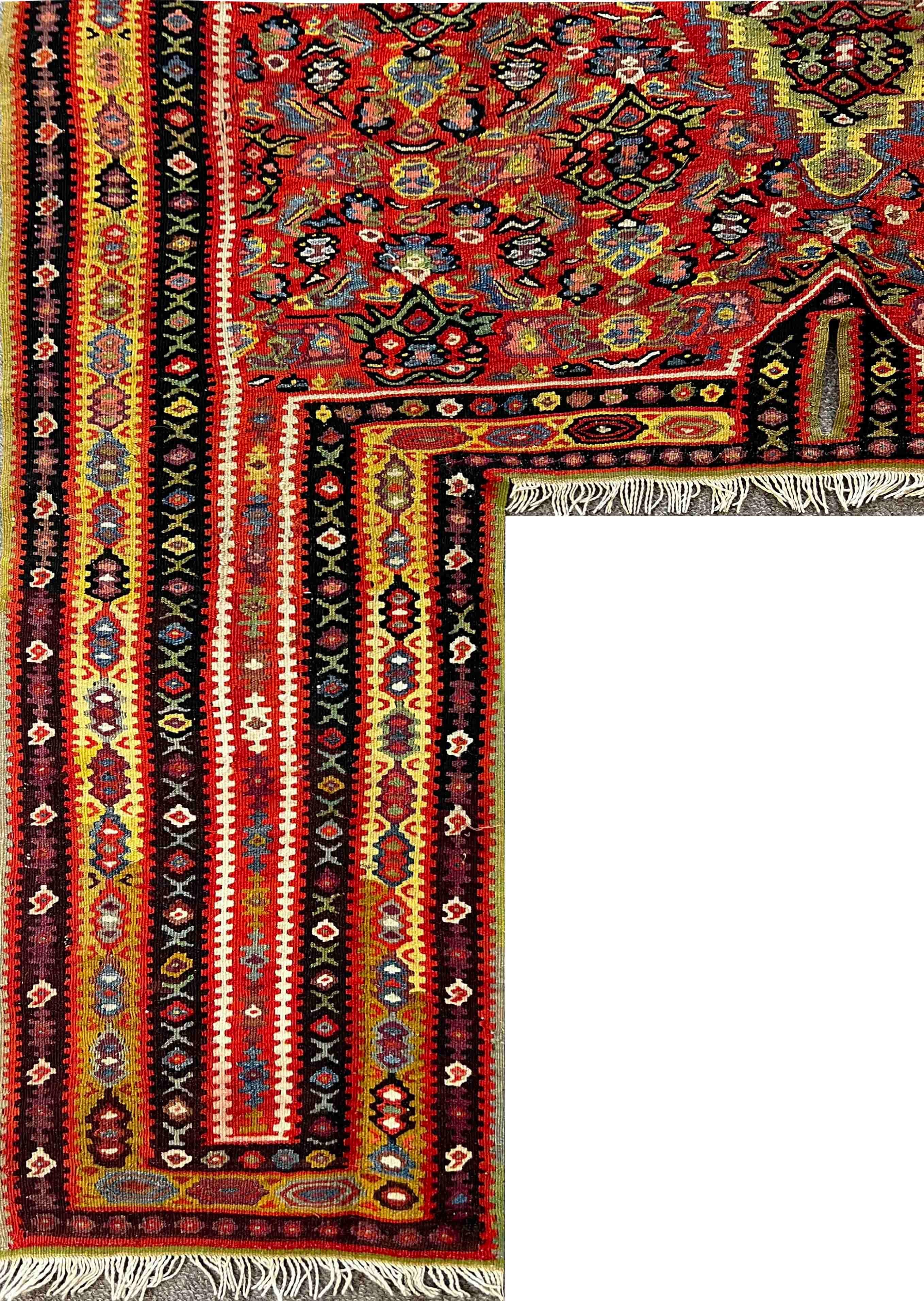 Laine 774 - Belle selle de kilim fine et de cheval, 'senneh' en vente