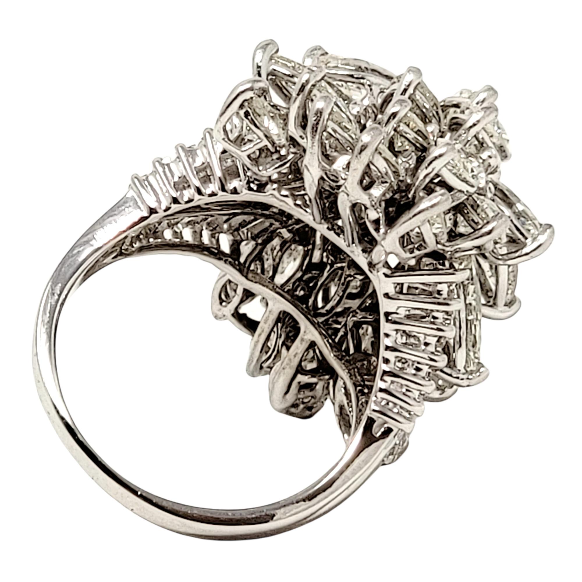 7.75 Carats Marquis and Baguette Diamond Cluster Cocktail Ring in 18 Karat Gold  2