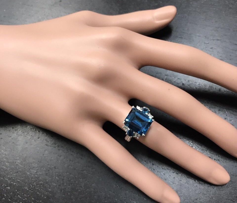 natural blue topaz ring