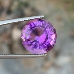 7.75 Carats Natural LoosePurple Amethyst Ring Gem Round Shape Brazil Mine