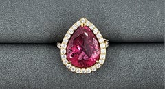 Bague en rubellite naturelle et diamant de 7,75 ct