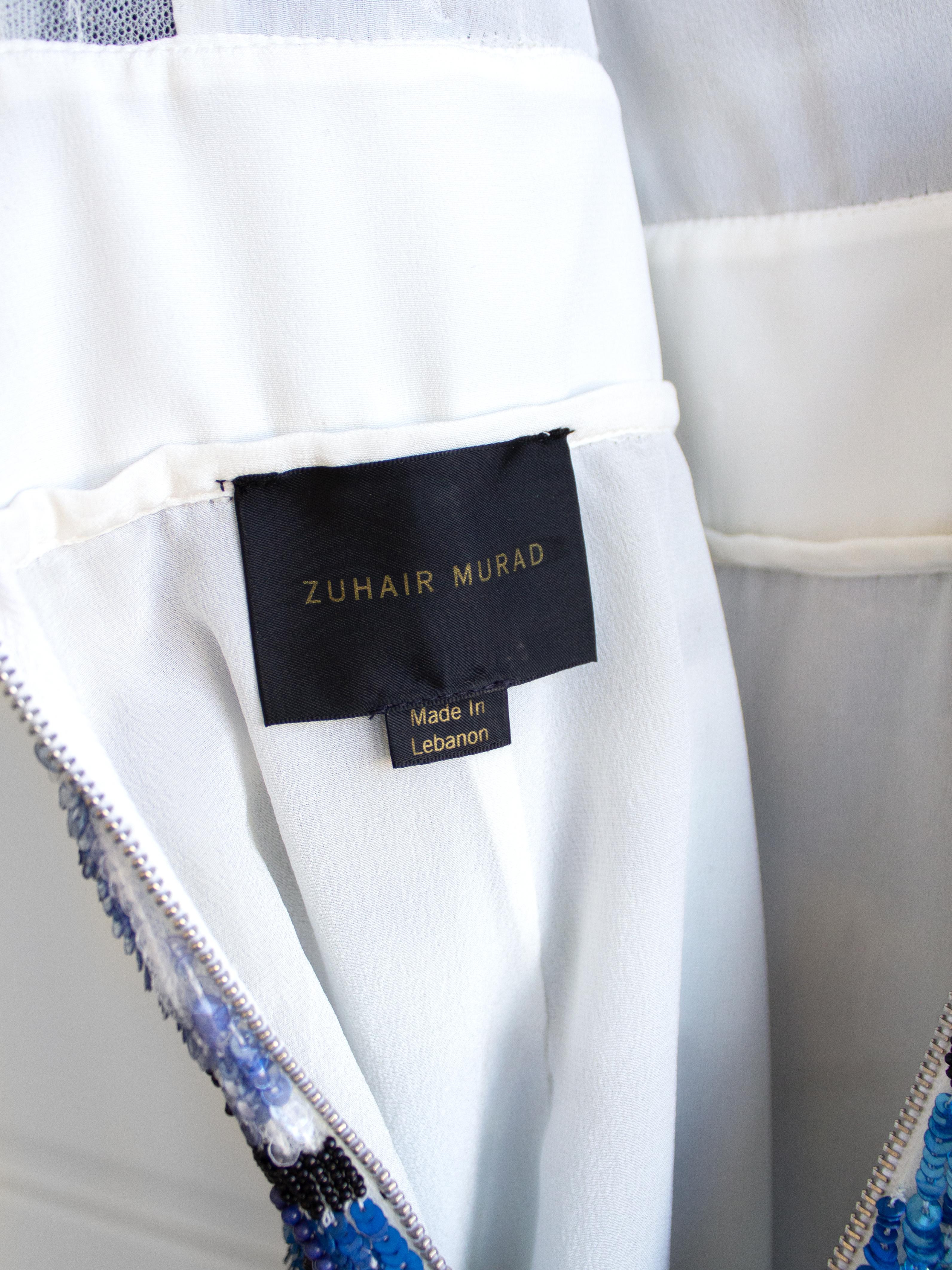 $7750 Zuhair Murad Resort 2019 Blue Black Sequin Embellished Butterfly Romper For Sale 6
