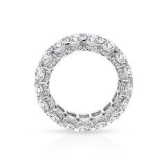 7,76 carati SI/H Anello di fidanzamento con diamante ovale per l'eternità in oro bianco 18 carati