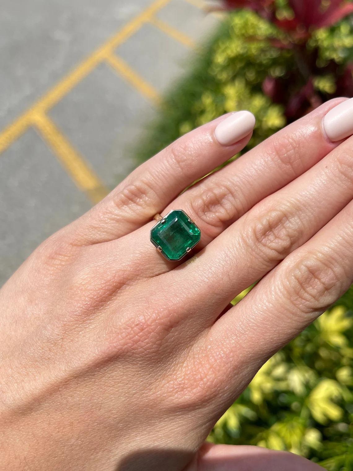 asscher cut emerald ring