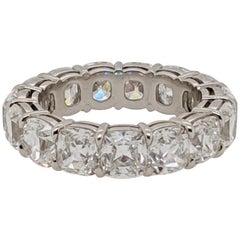 7.77 Carat Cushion Cut Diamond Eternity Band in Platinum