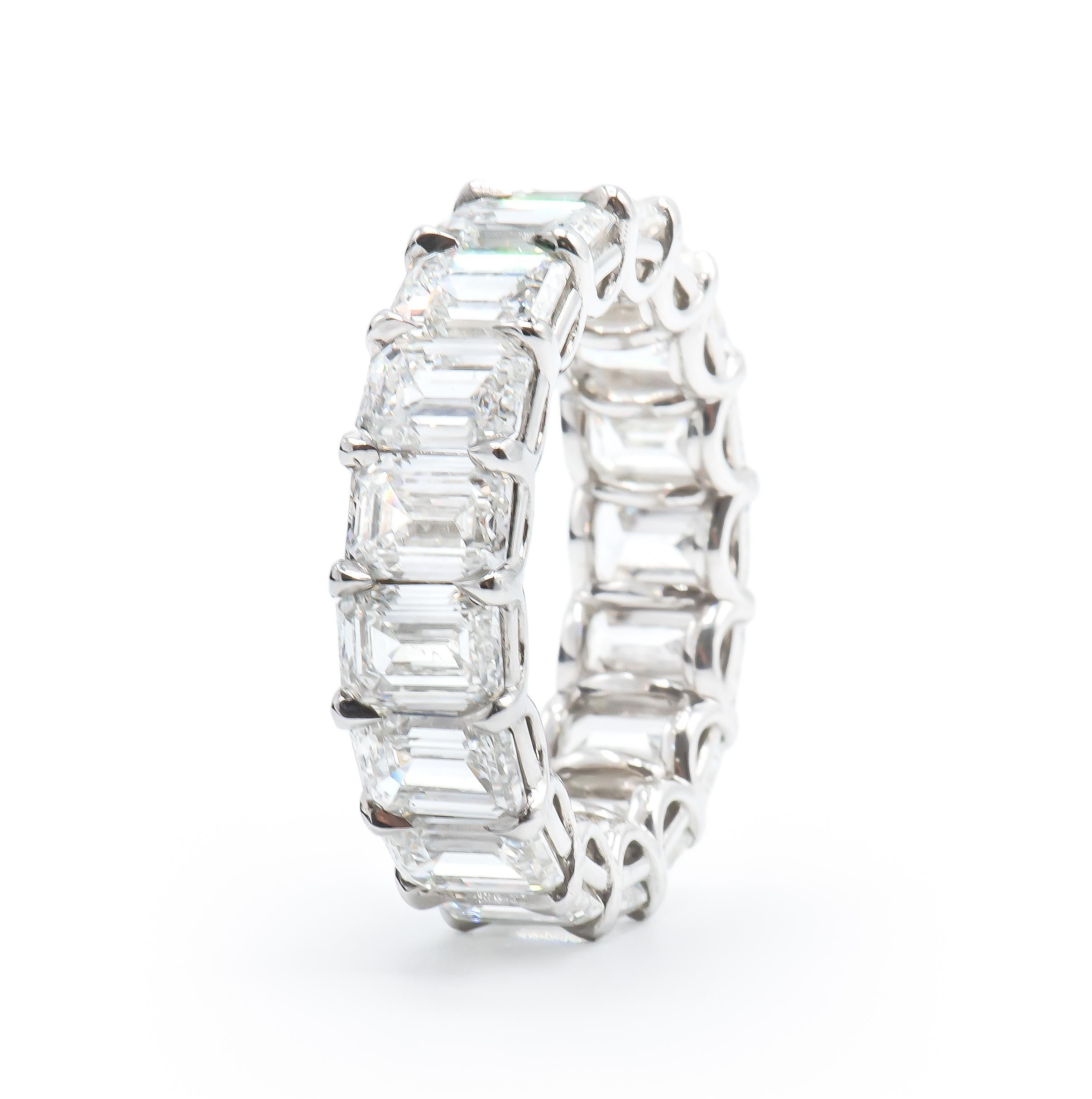 Women's 7.77 Carat Emerald Cut Diamond Band For Sale