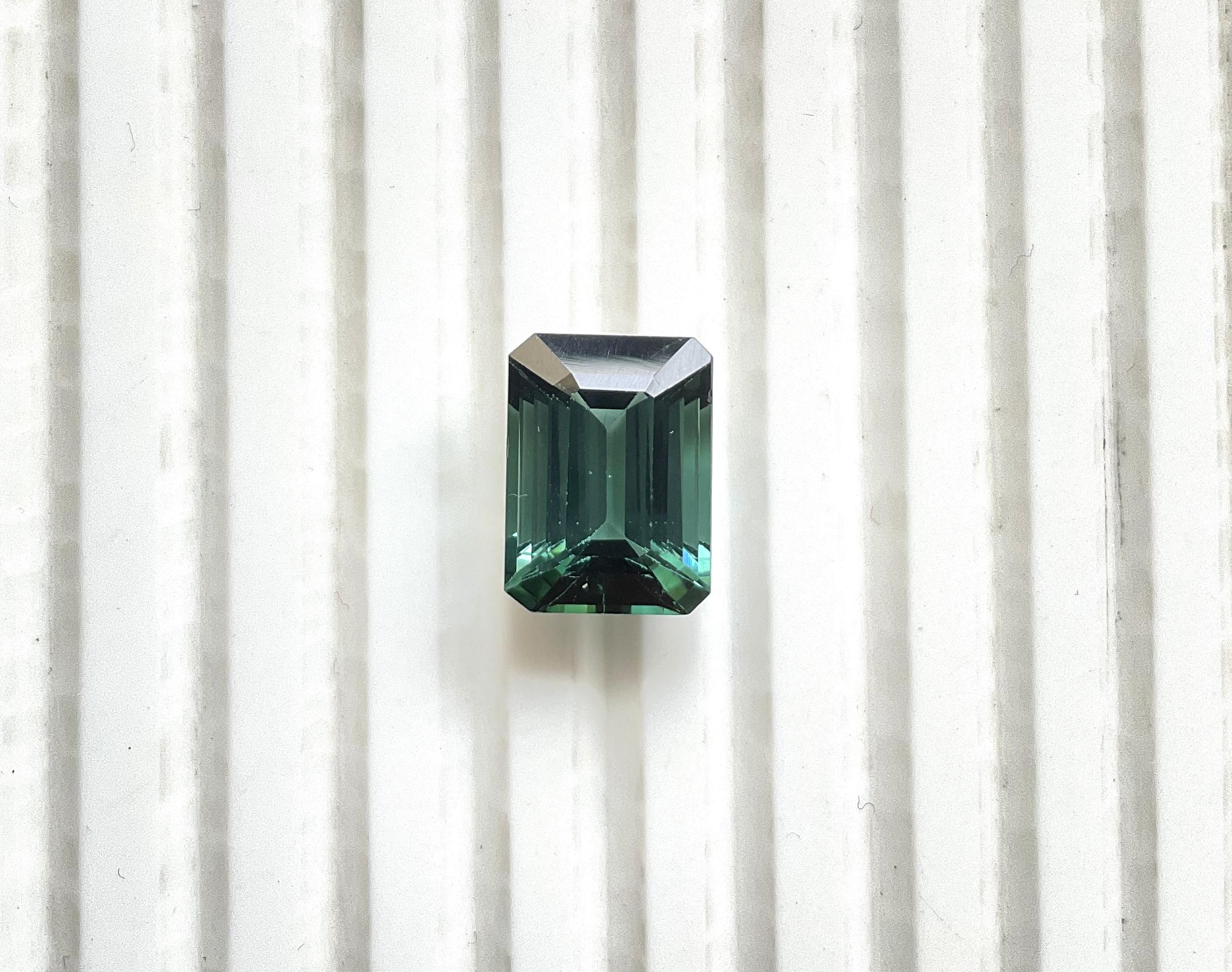 7,77 Karat grüner Turmalin Oktagon Top Qualität geschliffener Stein Natürlicher Edelstein (Achteckschliff) im Angebot