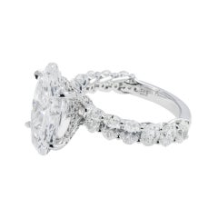7.78 Carat Oval Diamond Ring Brilliant White 18K White Gold Heirloom-Worthy Glow