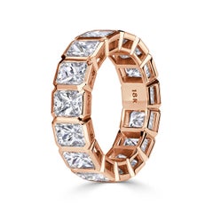 7.78 Carat Radiant Band Brilliante Gold Radiant Elegance Eternity Diamond Ring