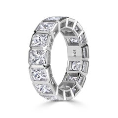 7.78 Carat Radiant Band Brilliant White 14K White Gold Radiant Elegance Heirloom