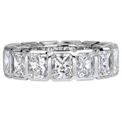 7.78 Carat Radiant Band Brilliant White 14K White Gold Radiant Elegance Heirloom