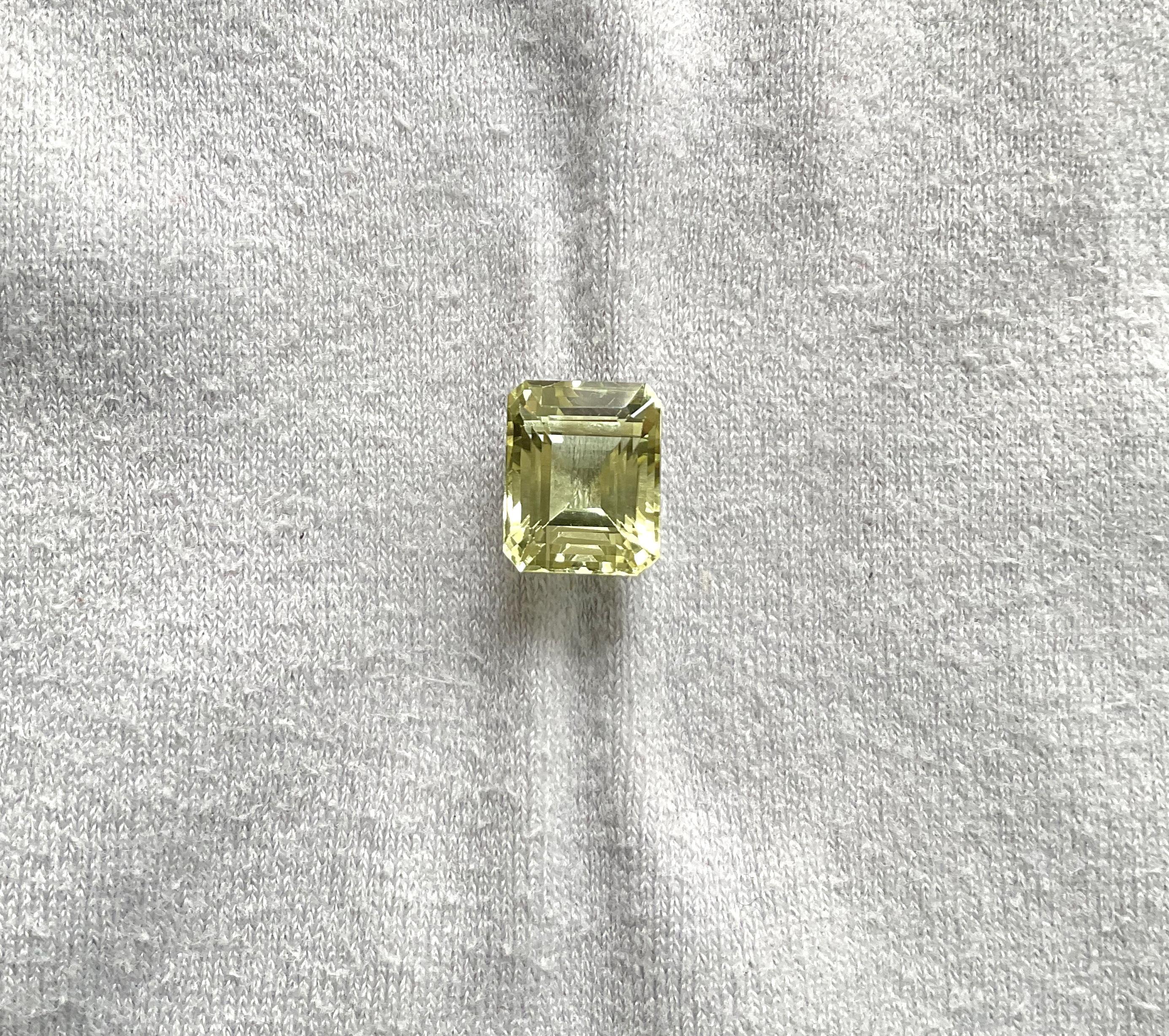 Art Deco 7.78 Carats Yellow Tourmaline octagon Faceted cut stone Top Quality Natural Gem For Sale