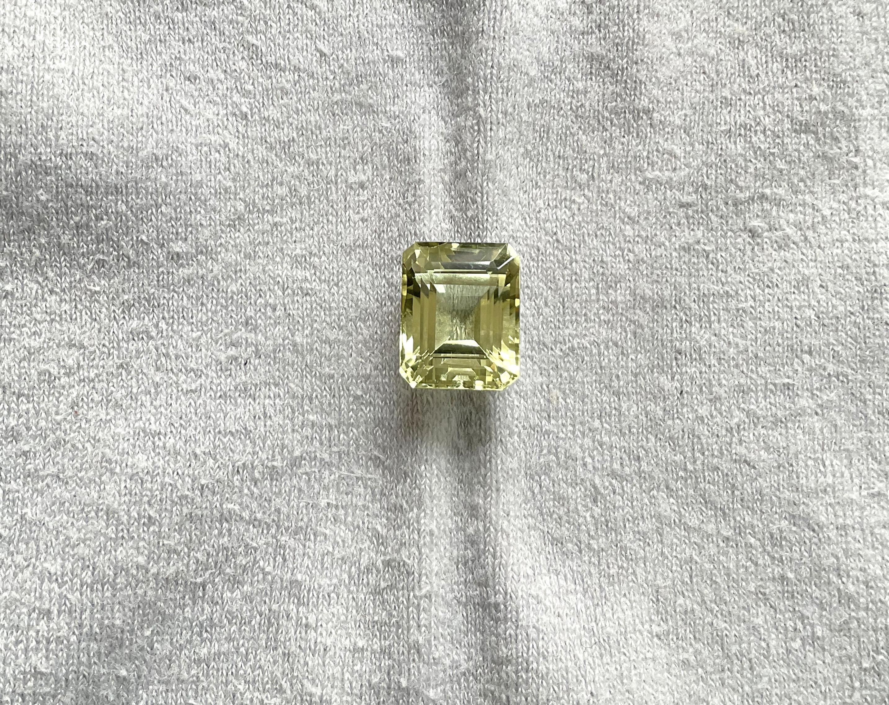 Octagon Cut 7.78 Carats Yellow Tourmaline octagon Faceted cut stone Top Quality Natural Gem For Sale