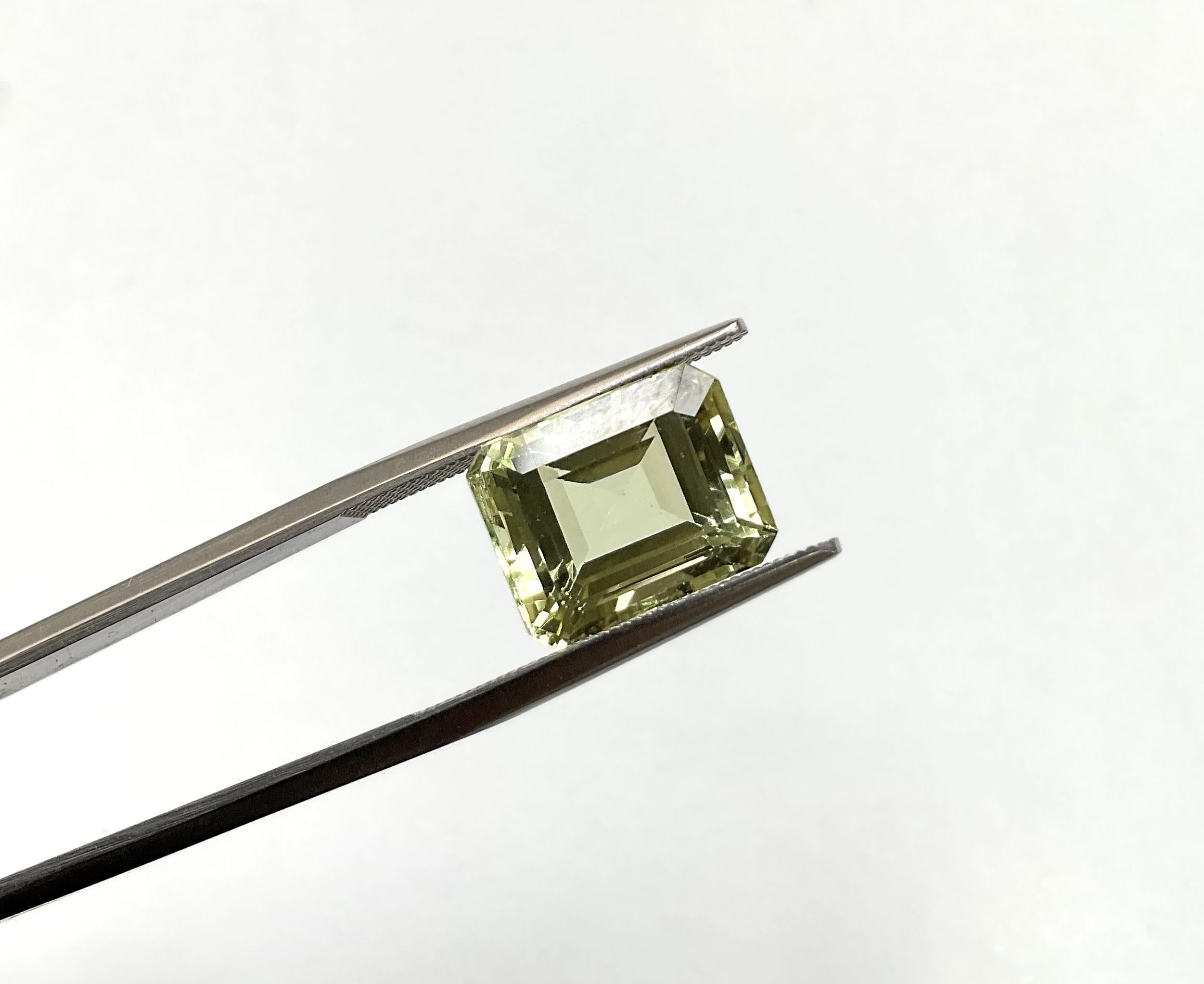 7.78 Carats Yellow Tourmaline octagon Faceted cut stone Top Quality Natural Gem In New Condition For Sale In Jaipur, RJ