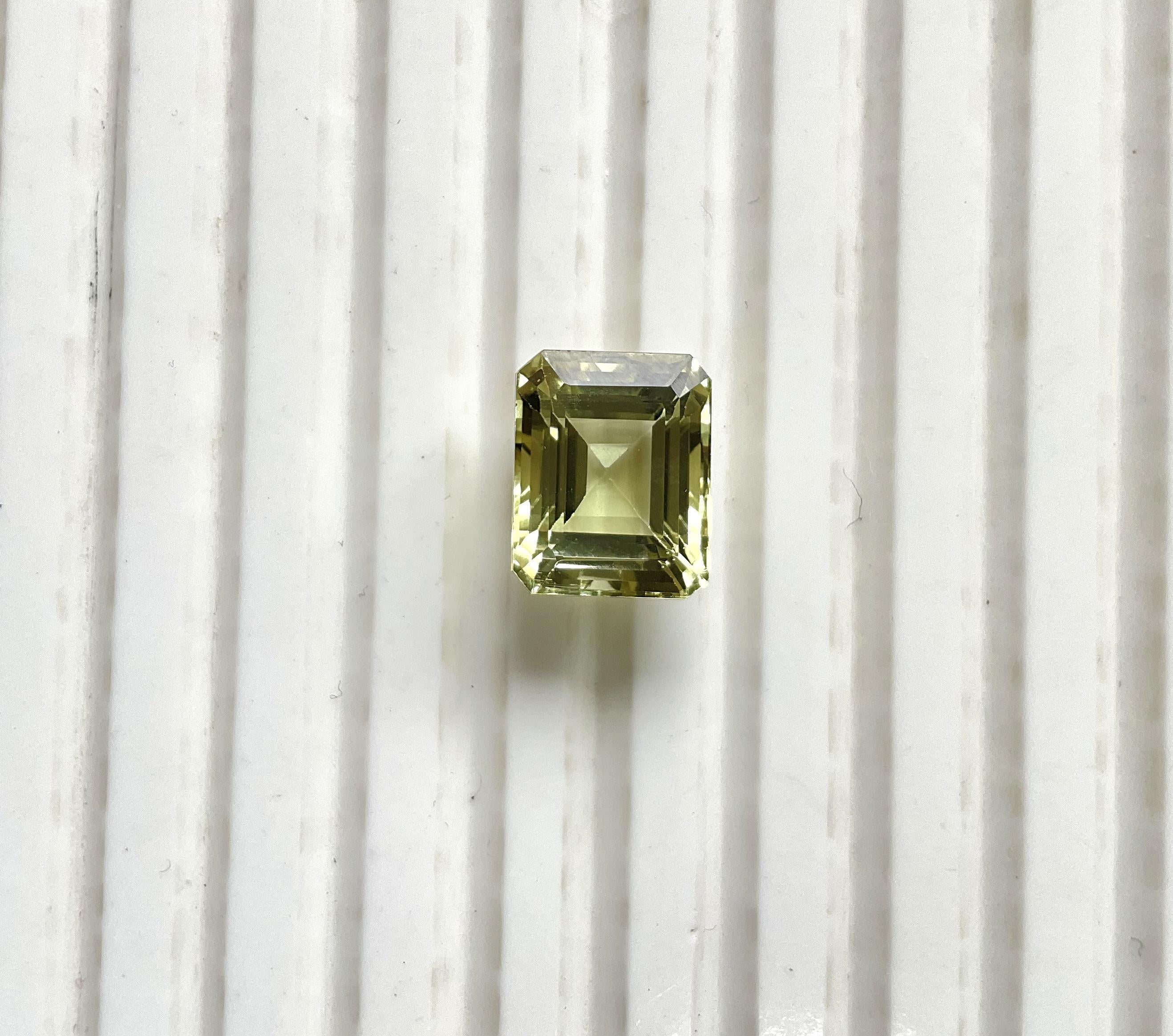 7.78 Carats Yellow Tourmaline octagon Faceted cut stone Top Quality Natural Gem For Sale 1