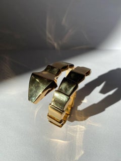 77.85 gr Minimal all gold design spiral Snake Bracelet