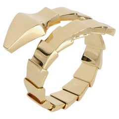 77.85 gr Minimal all gold design spiral Snake Bracelet