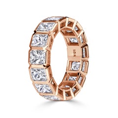 7.78ct Radiant Cut Diamond Eternity Band in 18K Rose Gold