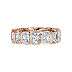 7.78ct Radiant Cut Diamond Eternity Band in 18K Rose Gold