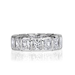 7.78ct Radiant Cut Diamond Eternity Band in Platinum