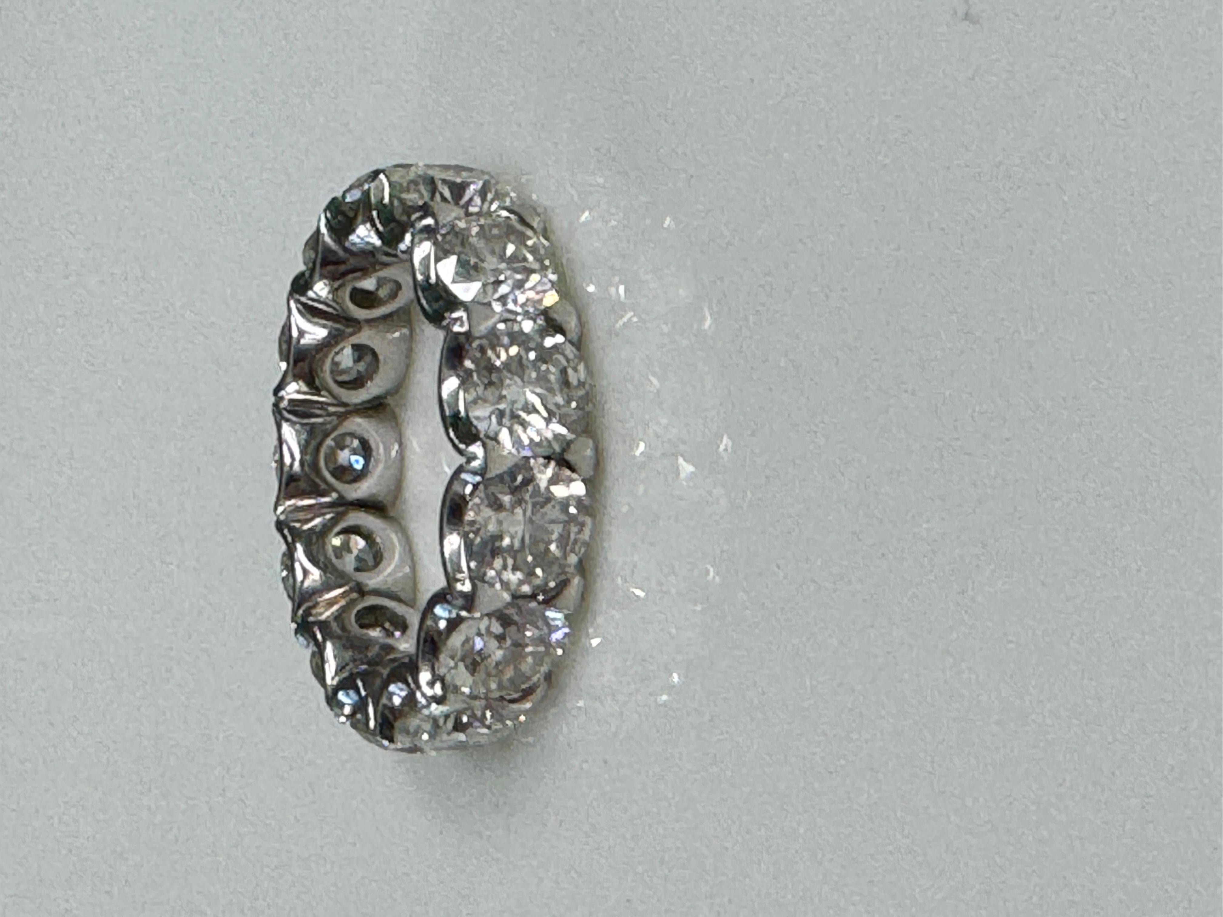 Round Cut 7.79 ctw Diamond Platinum Eternity Band - Excellent Cut - J IF-VS2 - all GIA For Sale