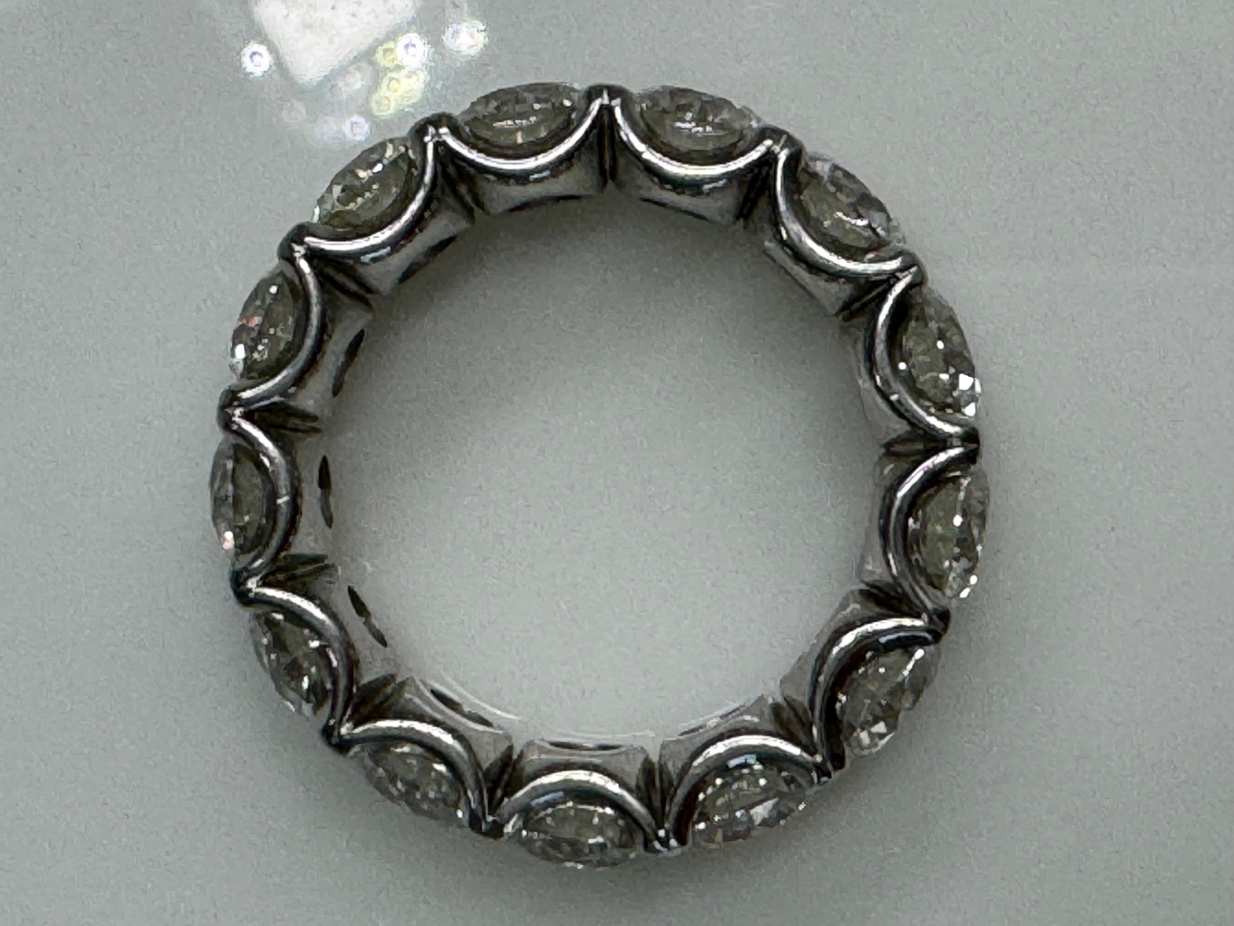 7.79 ctw Diamond Platinum Eternity Band - Excellent Cut - J IF-VS2 - all GIA In Excellent Condition For Sale In Naples, FL