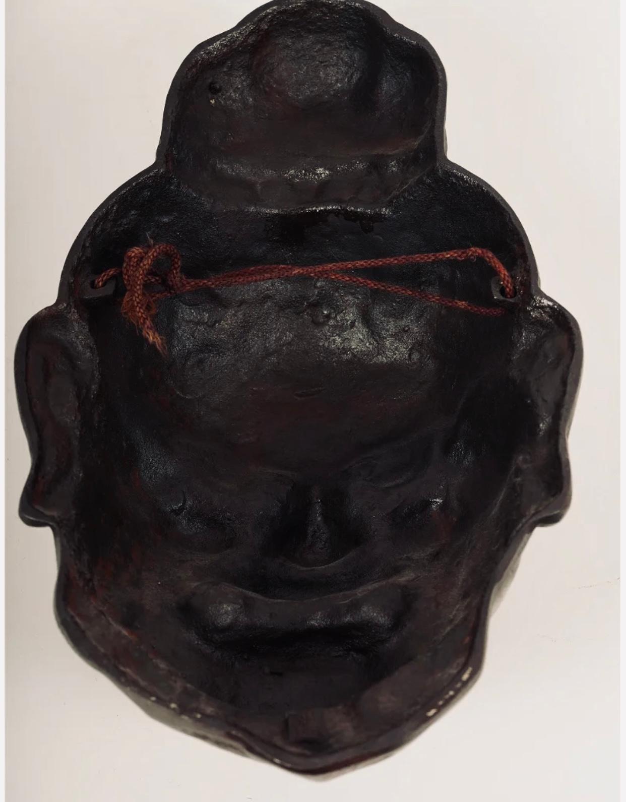 Japanische Nio-Maske aus Bronze, signiert im Zustand „Gut“ im Angebot in New York, NY