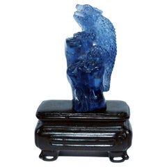 77ct Hand Carved Chameleon from Iolite Gem Crystal