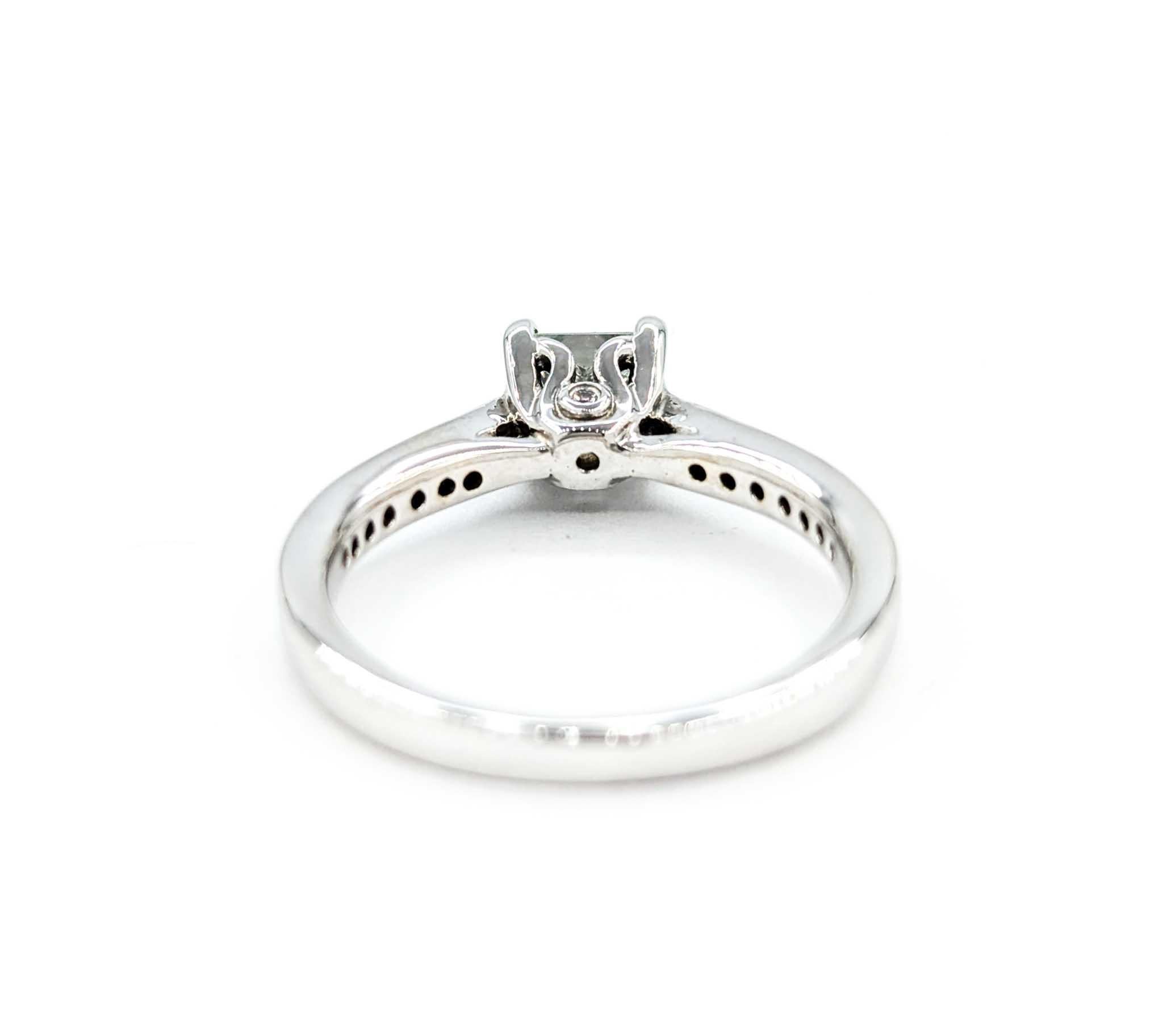 .77ctw Princess Cut Diamond Engagement Ring in White Gold For Sale 2