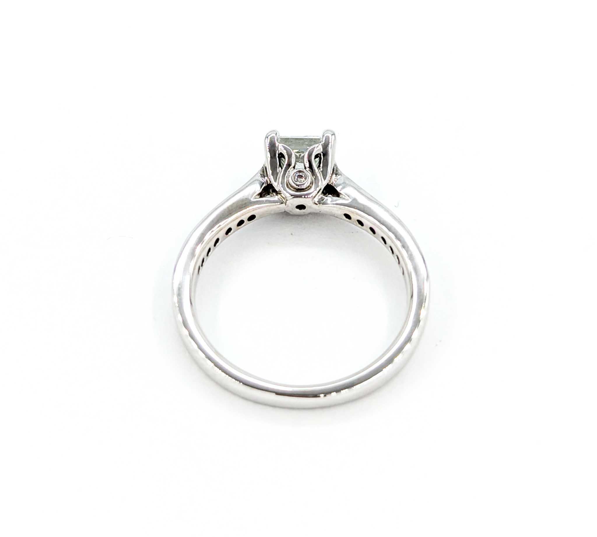 .77ctw Princess Cut Diamond Engagement Ring in White Gold For Sale 3