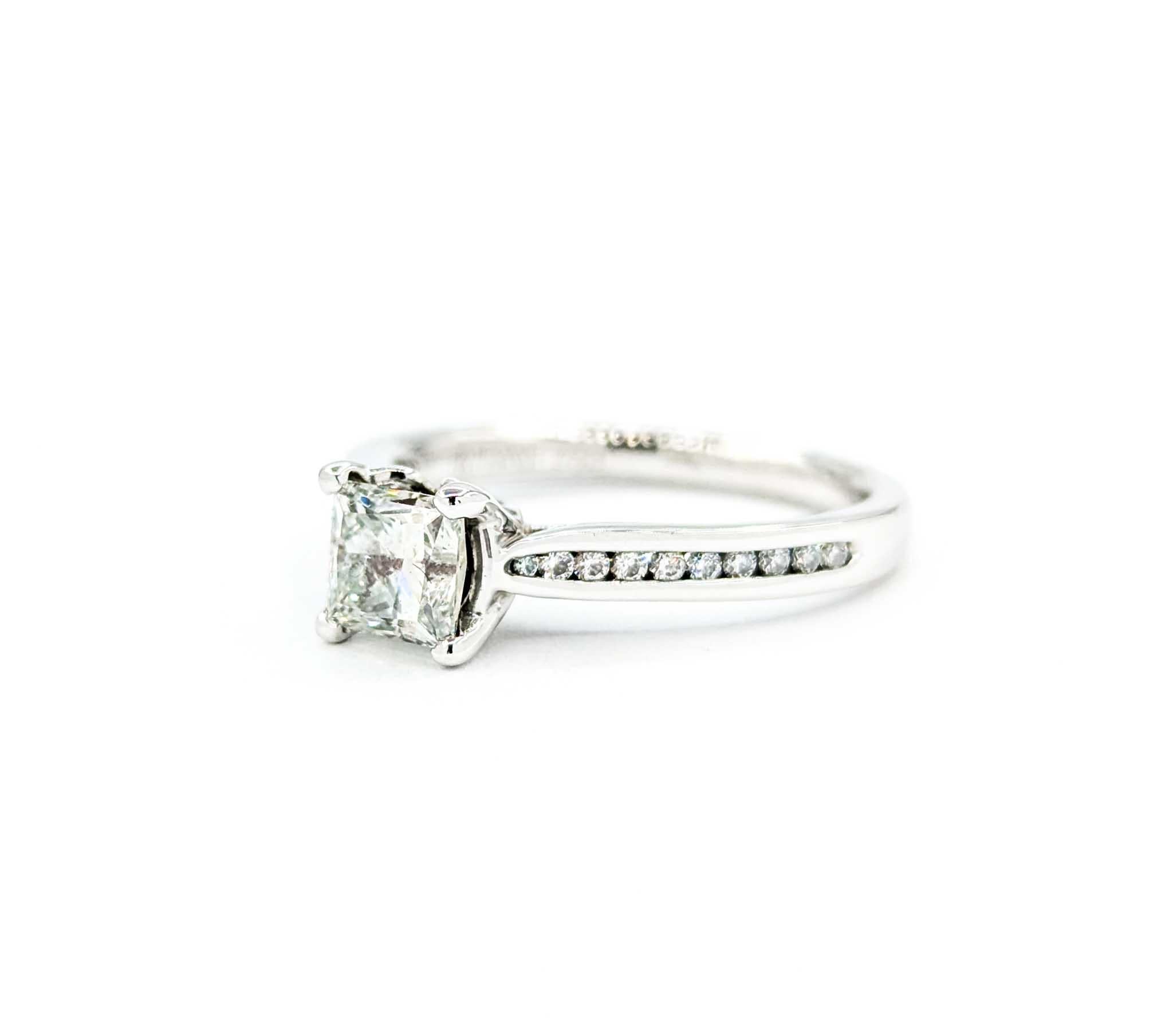 .77ctw Princess Cut Diamond Engagement Ring in White Gold For Sale 4
