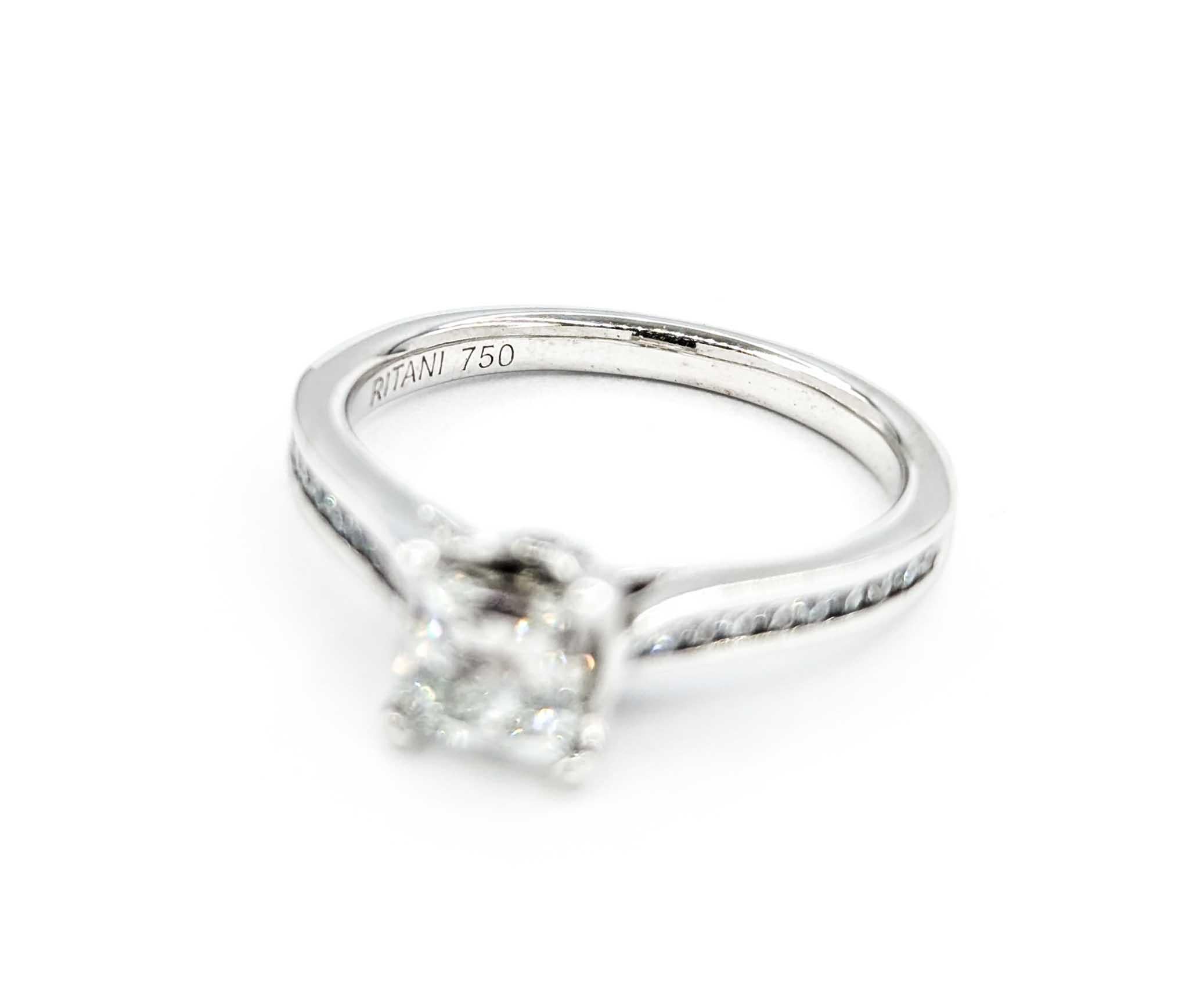.77ctw Princess Cut Diamond Engagement Ring in White Gold For Sale 5