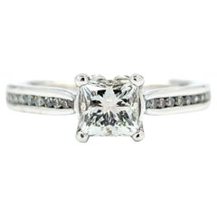 Used .77ctw Princess Cut Diamond Engagement Ring in White Gold