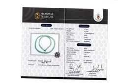 7.7mm+ Translucent Green Burmese Type A Jadeite Jade Necklace