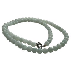 7.7mm+ Translucent White Burmese Type A Jadeite Jade Necklace