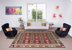 7.7x10.3 Ft Handmade Turkish Kilim. Flatweave Wool Carpet. Vintage Geometric Rug