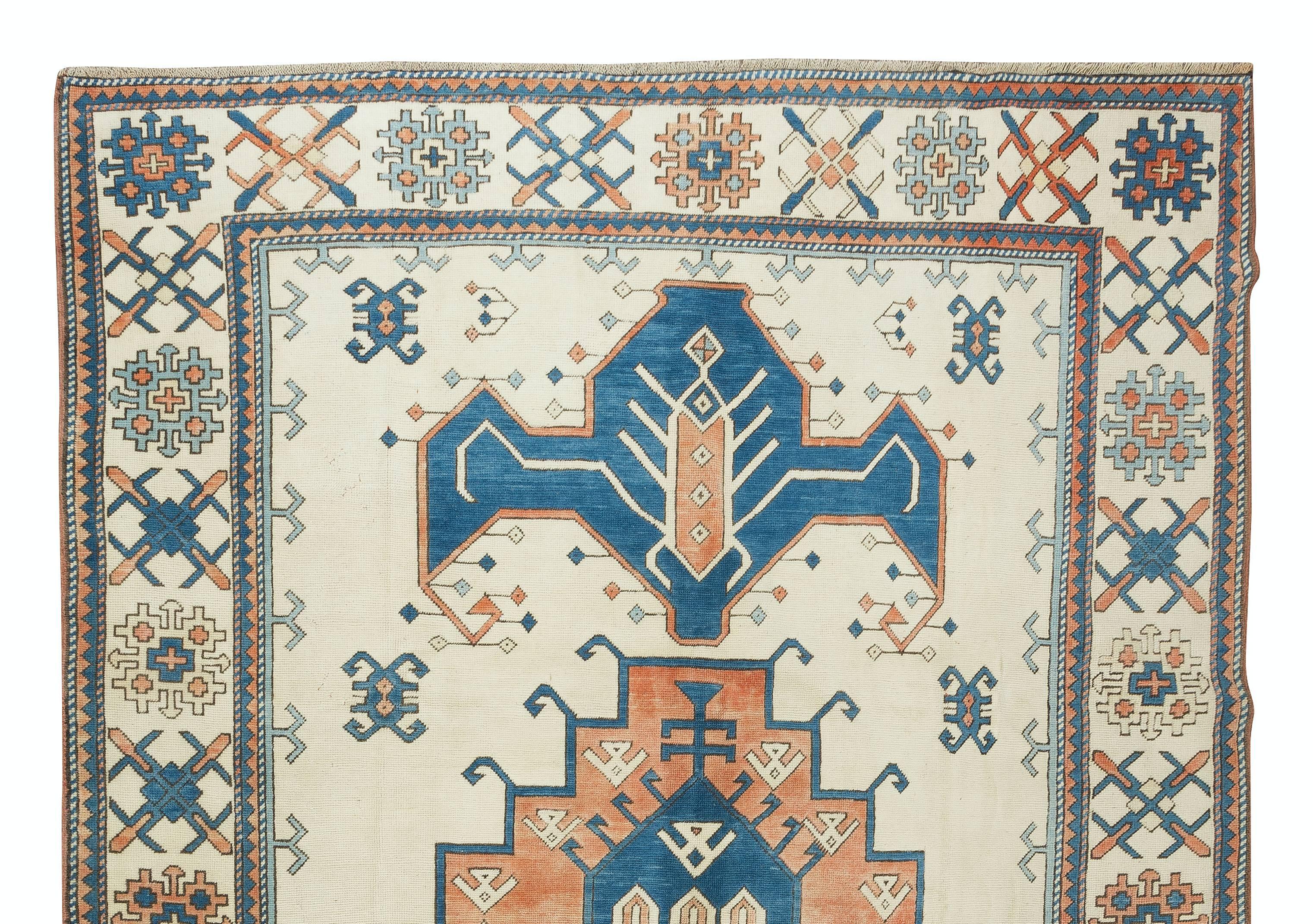 7.7x11 Ft One-of-a-Kind Traditional Turkish Rug, Hand-Knotted Vintage Carpet In Good Condition For Sale In Philadelphia, PA