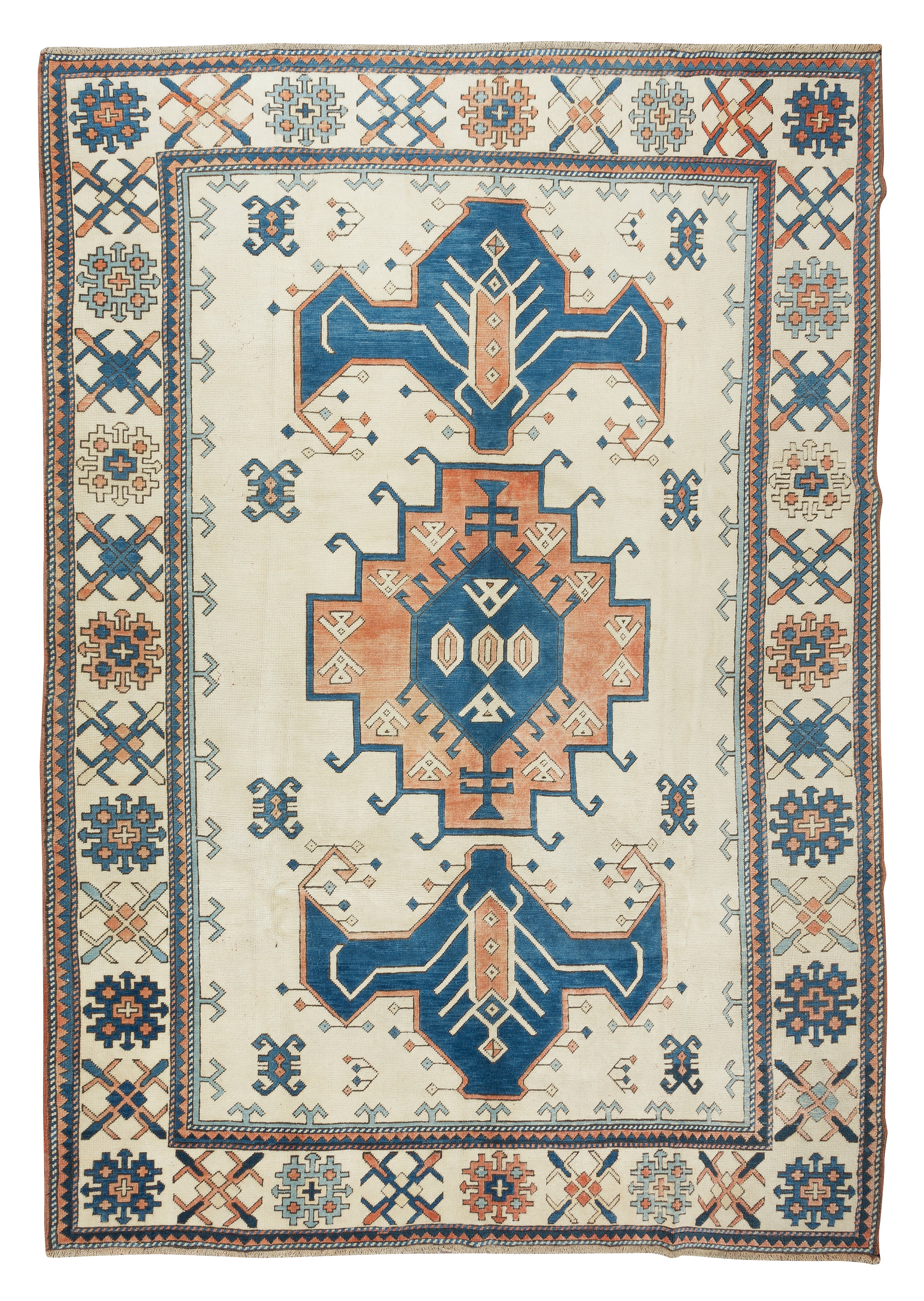 7.7x11 Ft Vintage Handmade Turkish Area Rug, 100% Wool and Natural Dyes