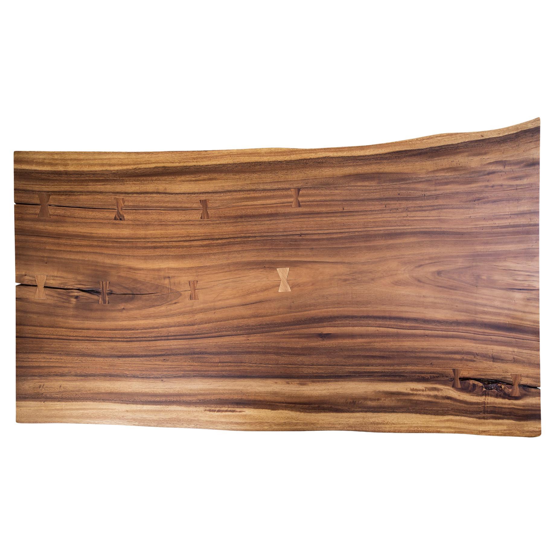 Acacia Live Edge Limited Edition Slab Table in Smooth Natural Acacia For Sale