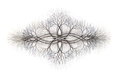 77 Zoll x47 Zoll Metall-Wandskulptur aus Edelstahl und Bronze #674.