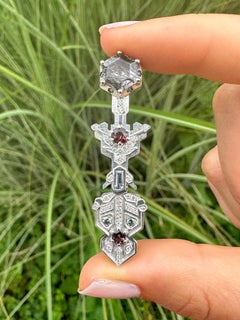 78° Brooch - Snowflake branch -Capucine H