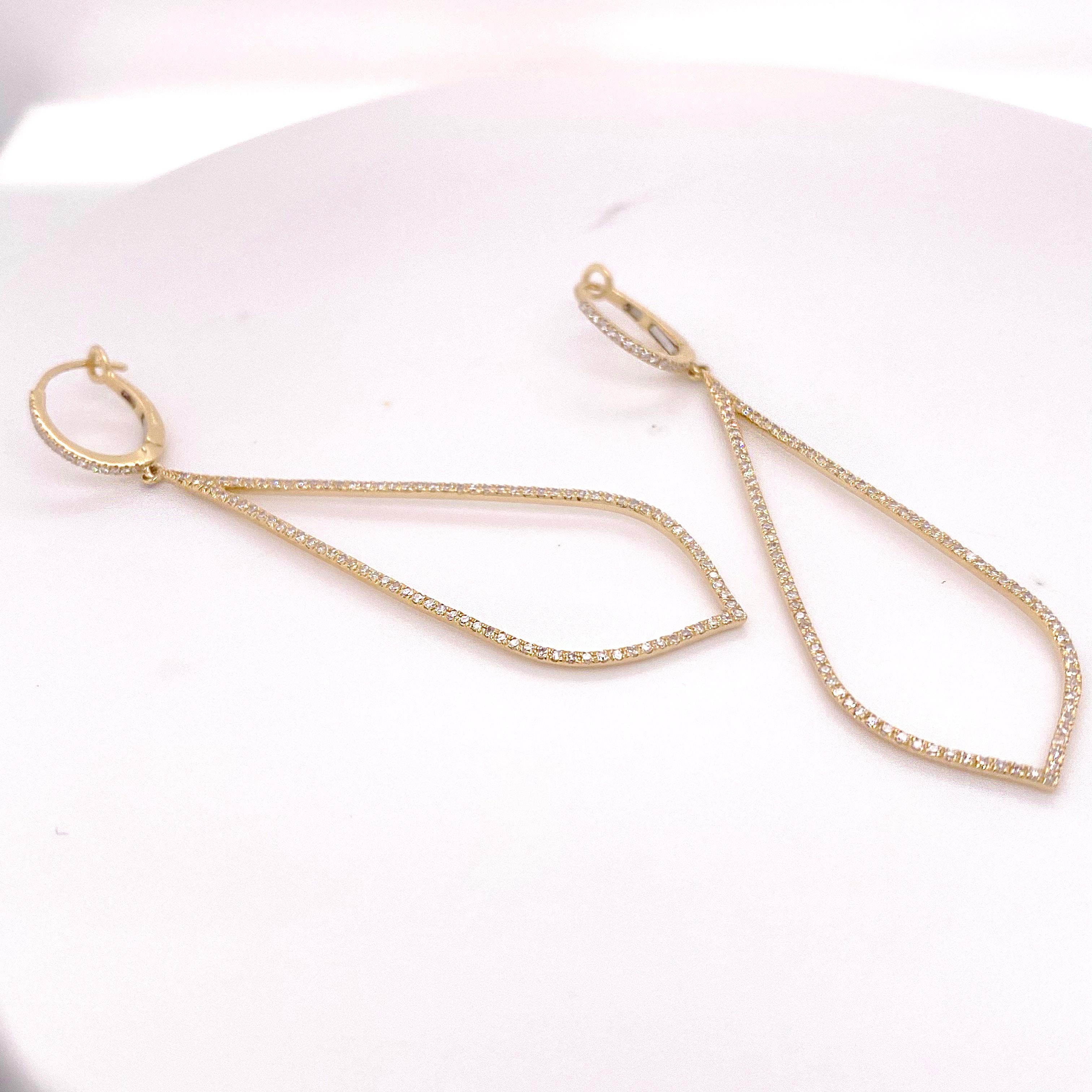 0,78 Karat Diamant-Ohrhänger aus 14K Gelbgold (Zeitgenössisch) im Angebot