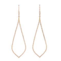 Pendientes Colgantes de Diamantes de .78 Quilates de Oro Amarillo de 14K