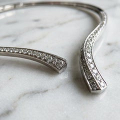 7.8 Carat Diamond Flexible Collar Necklace 18K White Gold